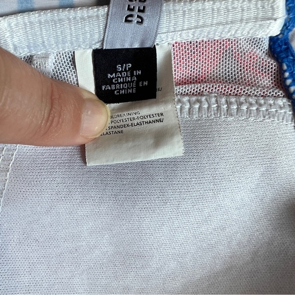 Design Lab Lord & Taylor Nautical Stripe Convertible Bandeau Bikini Top, S - Picture 8 of 10